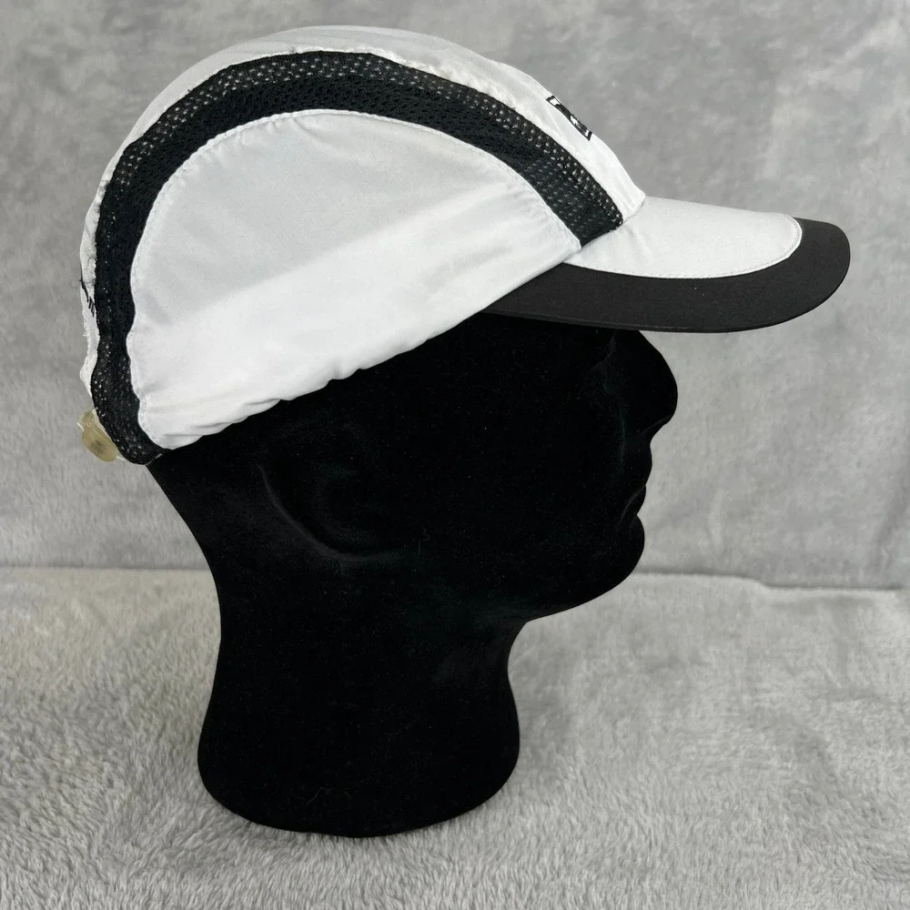 Road Runner Sports Running Hat White Black Mesh Performance Athletic Sports Cap